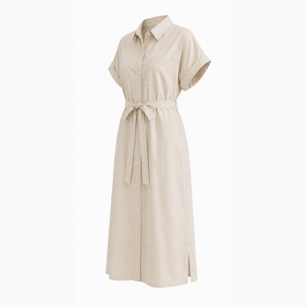 Relaxed Cotton Shirt Dress