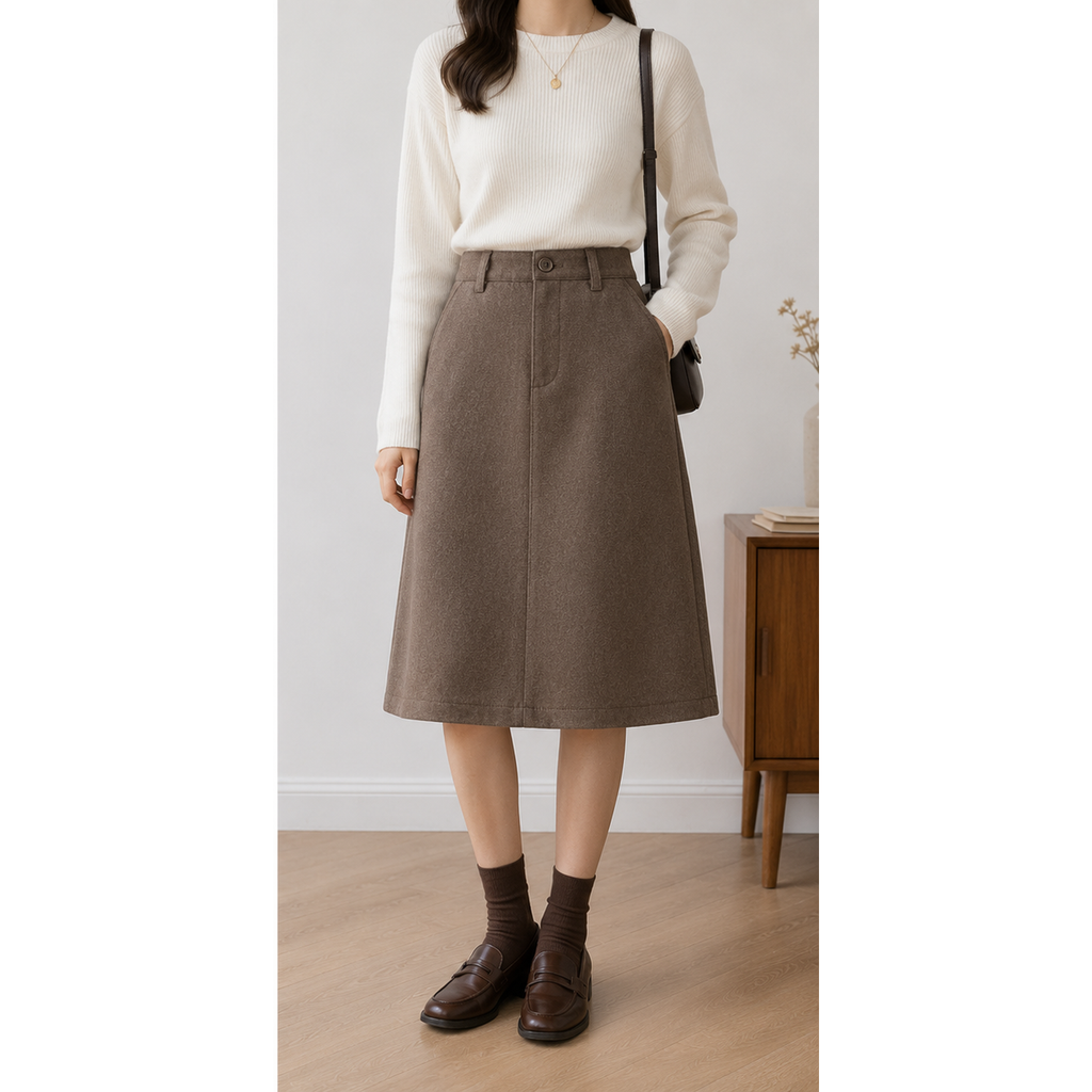 Casual Knee-Length Skirt