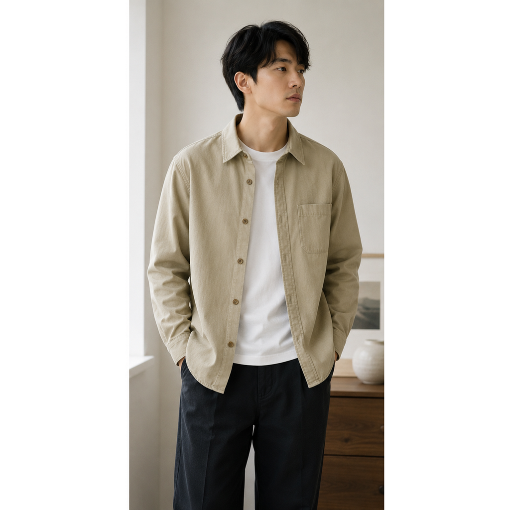 Cotton Button-Up Overshirt