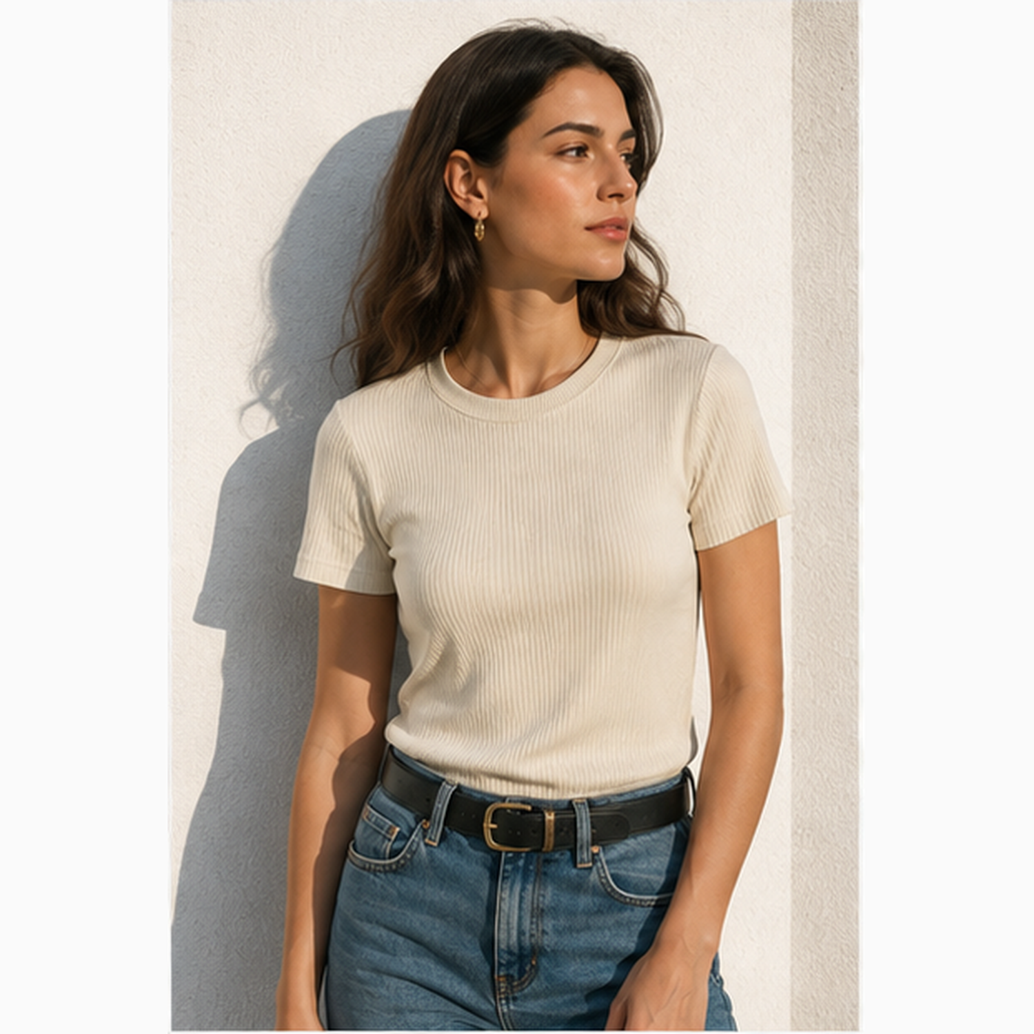 Ribbed Short Sleeve Top